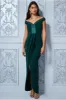 Goddiva Off The Shoulder Tulip Maxi Dress - Emerald Green sold by Goddiva