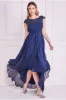 Crochet & Pleated Top High Low Maxi - Navy by Goddiva sold by Goddiva