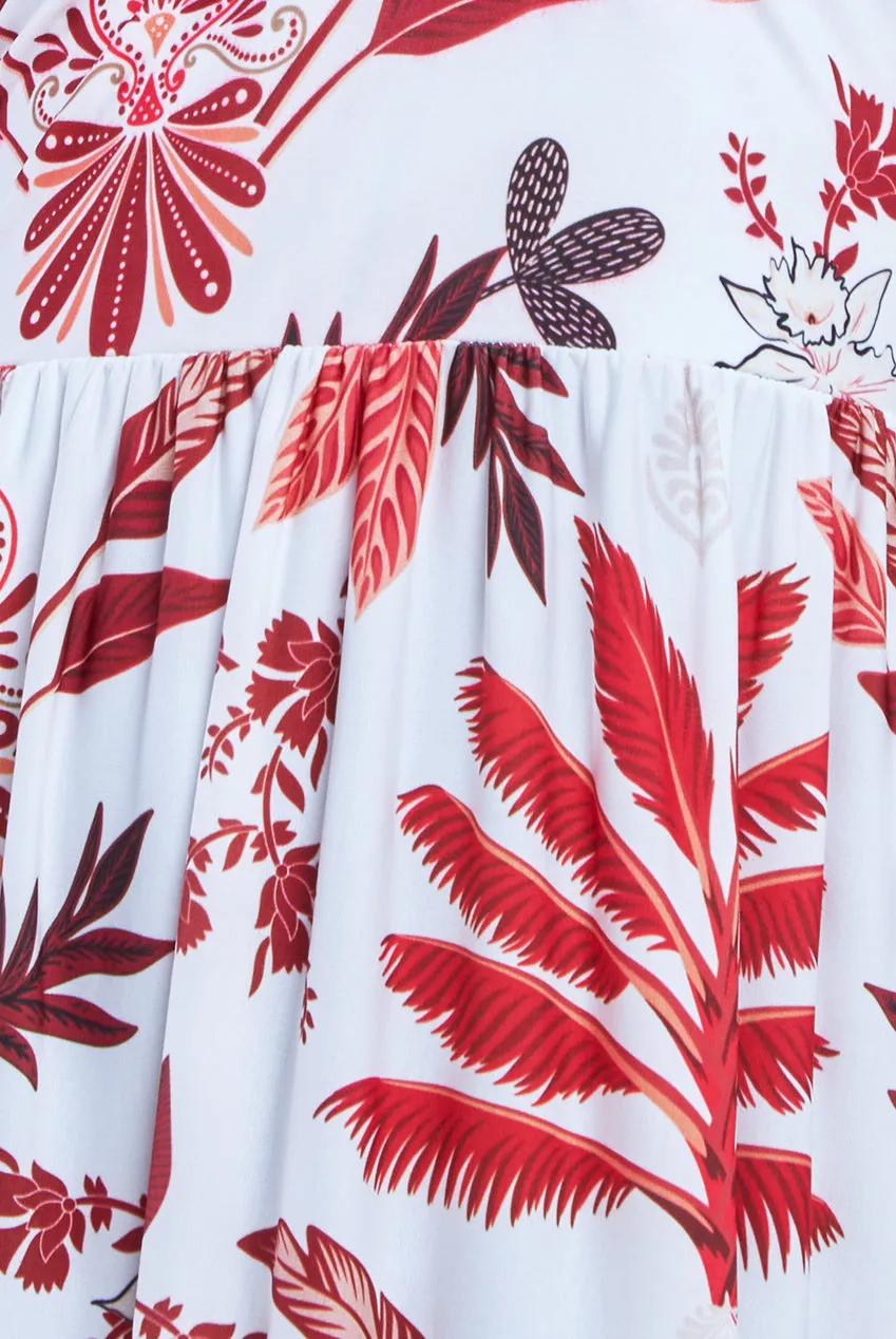 Printed Tie Back Maxi - Cream by Goddiva sold by Goddiva product image thumbnail 4