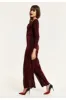 Liquorish Burgundy Cowl Neck Lurex Jumpsuit sold by Goddiva