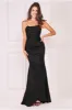 Satin Bandeau Maxi Dress - Black by Goddiva sold by Goddiva
