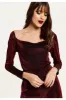 Liquorish Burgundy Cowl Neck Lurex Jumpsuit sold by Goddiva