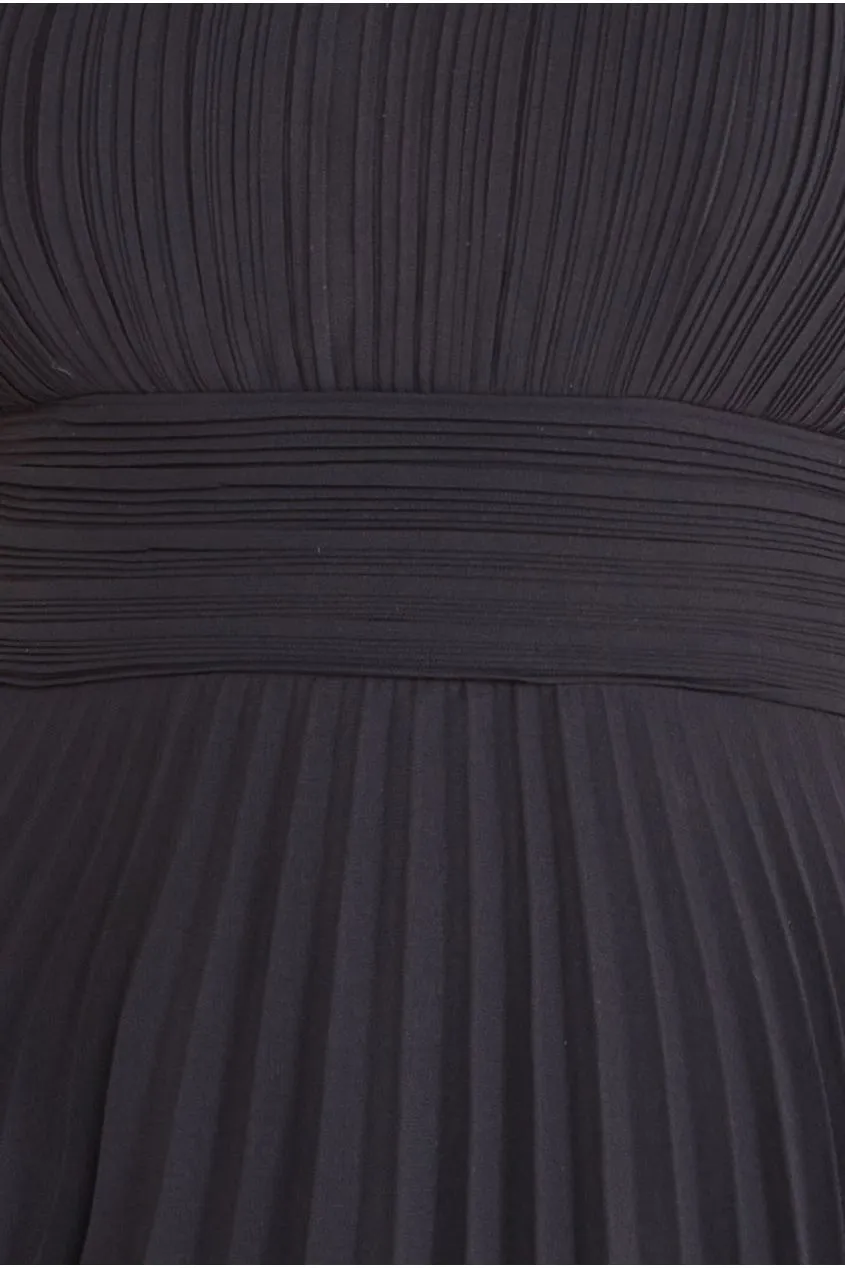 Crochet & Pleated Top Midi - Black by Goddiva sold by Goddiva product image thumbnail 4