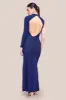 Open Lurex Back One Sleeve Maxi Dress - Royal Blue by Goddiva sold by Goddiva