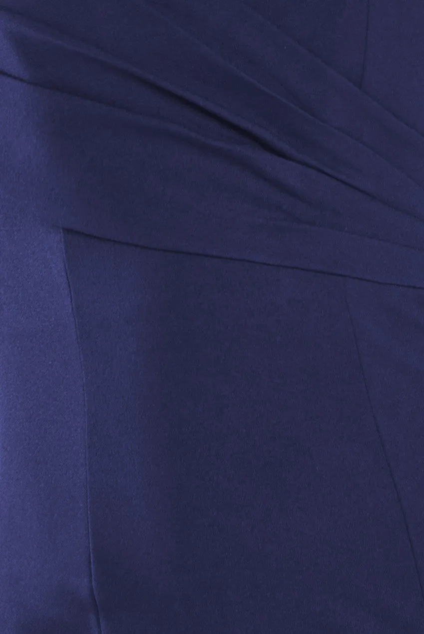 Goddiva One Shoulder Fan Maxi Dress - Navy sold by Goddiva product image thumbnail 4