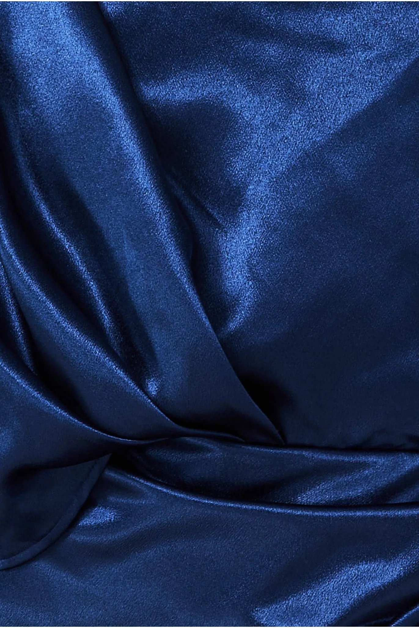 Satin Drape Shoulder Wrap Maxi Dress - Navy by Goddiva sold by Goddiva product image thumbnail 4