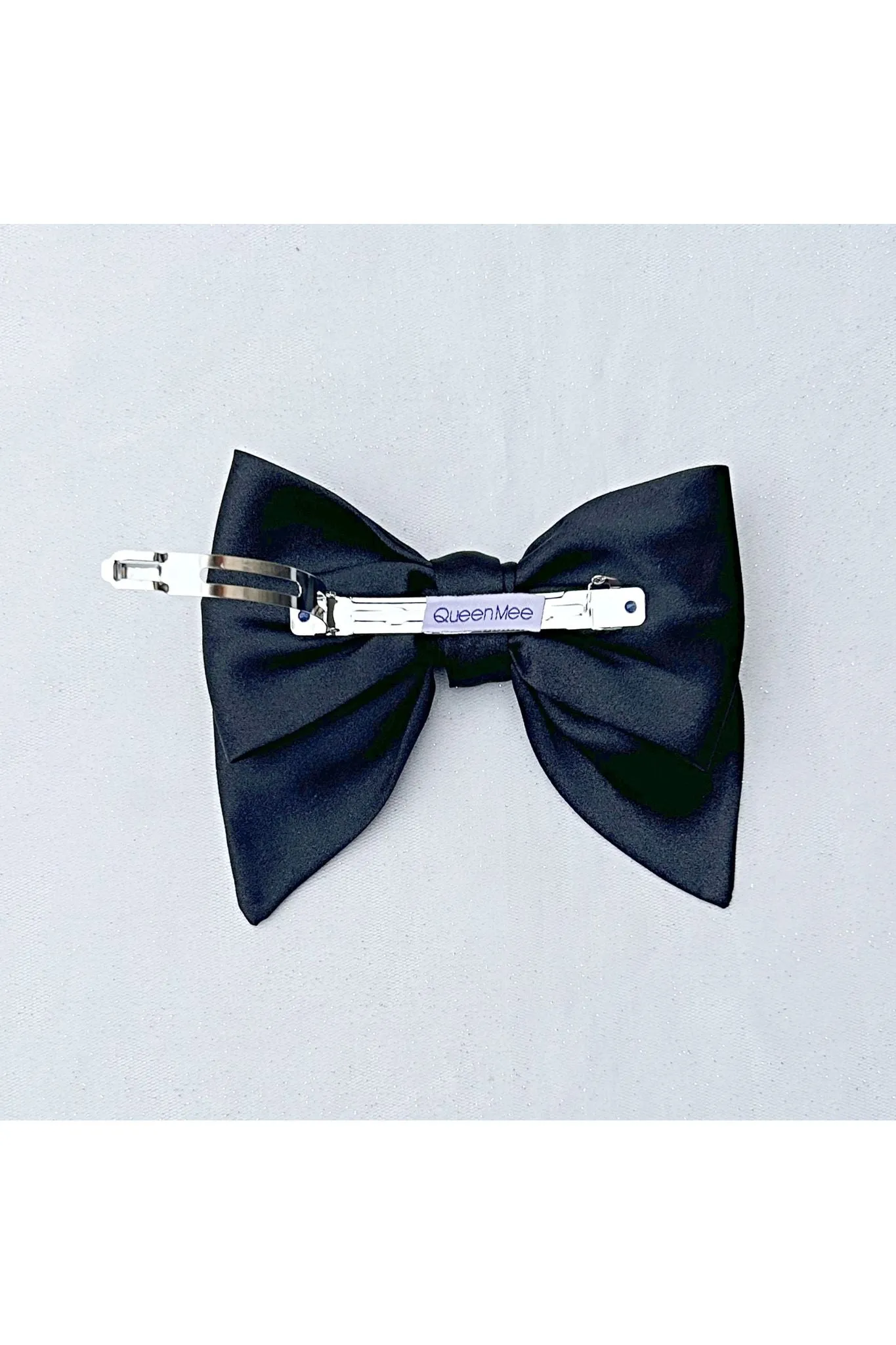Black Satin Hair Bow Black Hair Clip by QueenMee Accessories sold by Goddiva product image thumbnail 3