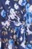 Flutter Sleeve Printed Midi Dress - Navy Print by Goddiva sold by Goddiva