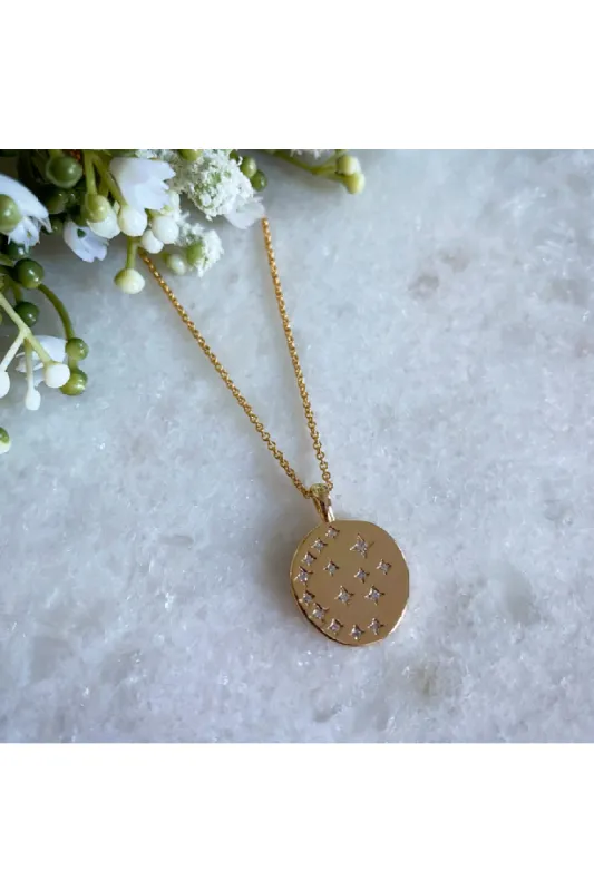 Wisteria London Starry Night Gold Cz Necklace sold by Goddiva