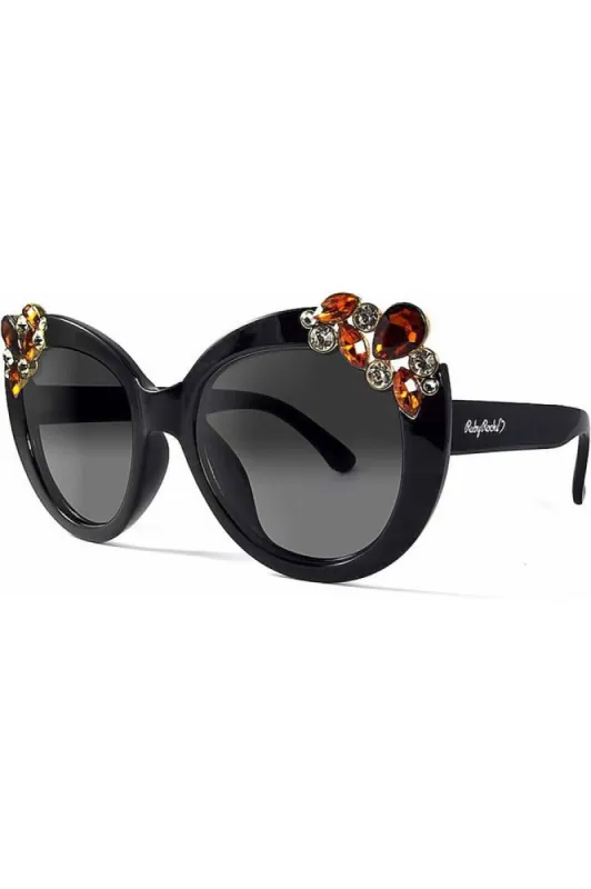 Ruby Rocks Ladies Dubai Gem Detail Sunglasses In Black sold by Goddiva