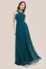 Halter Neck Chiffon Maxi Dress - Emerald Green by Goddiva sold by Goddiva