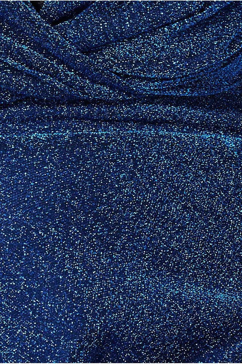 Goddiva Plus Crossover Lurex Glitter Maxi Dress - Royalblue sold by Goddiva product image thumbnail 4