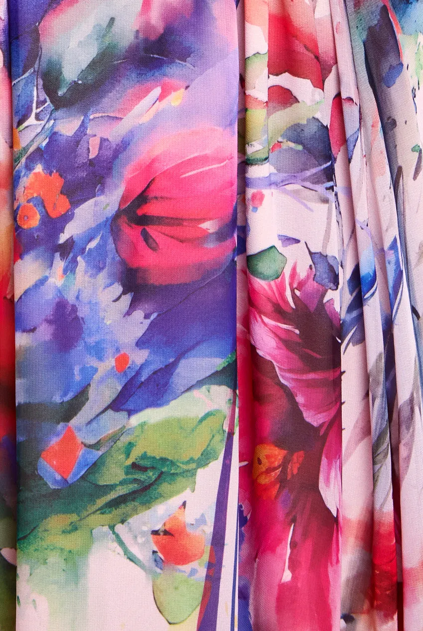 Goddiva Maternity Floral Printed Chiffon Halter Maxi Dress - Blush Floral sold by Goddiva product image thumbnail 4