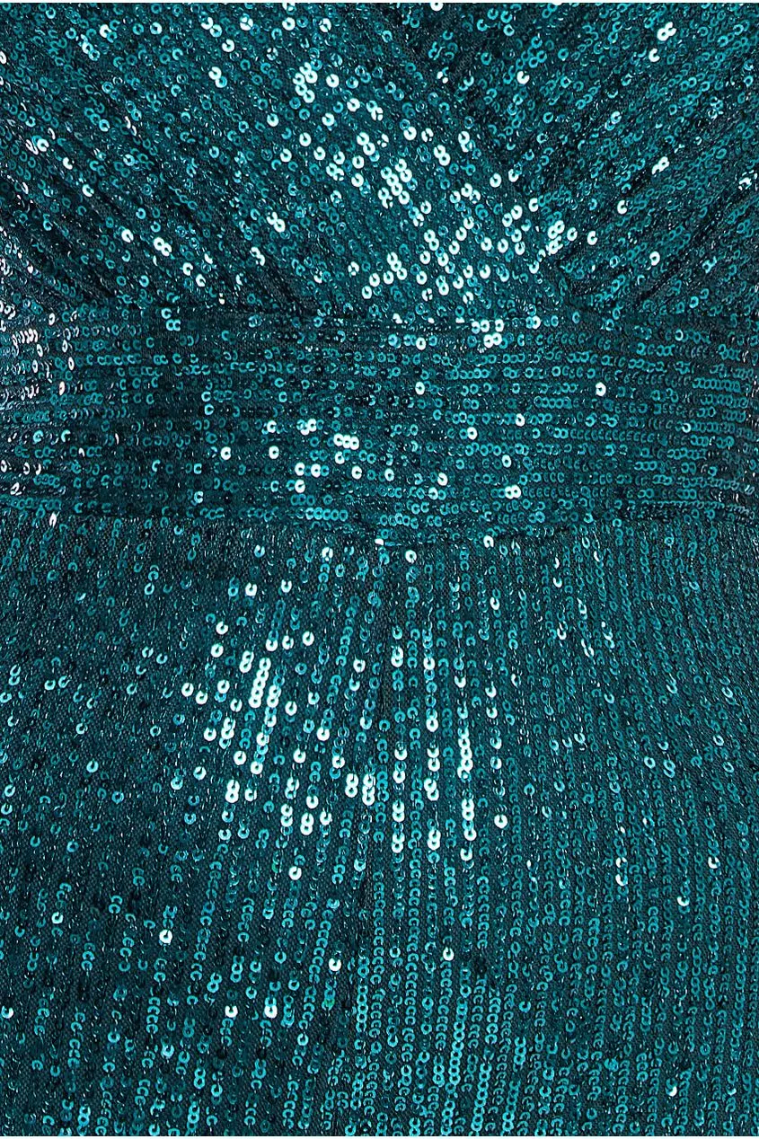 Stripe Sequin Jumpsuit - Emerald by Goddiva sold by Goddiva product image thumbnail 4