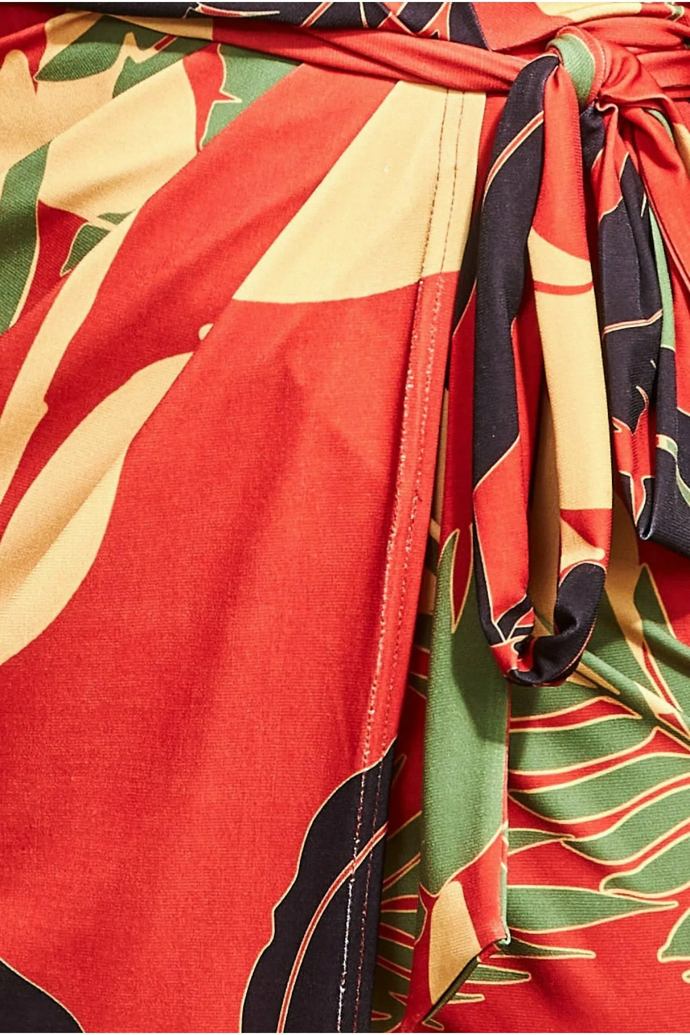 Printed Batwing Wrap Midi Dress - Orange by Goddiva sold by Goddiva product image thumbnail 4