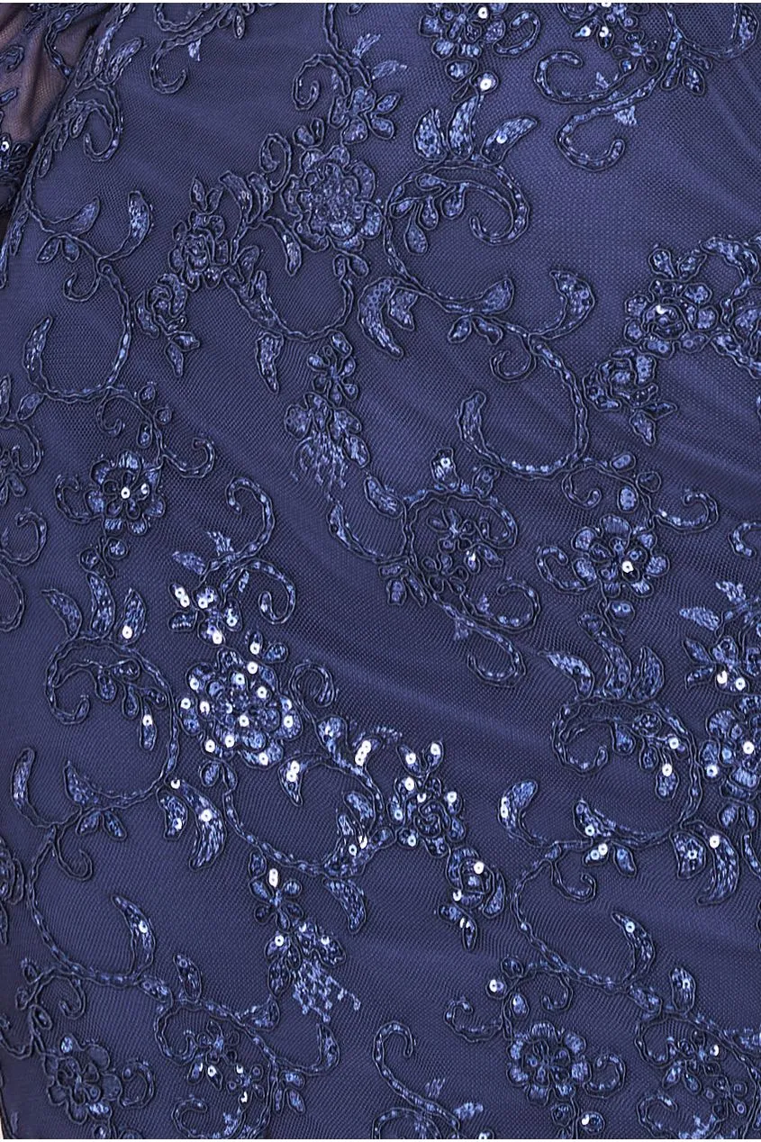 Scalloped Lace Maxi Dress - Navy by Goddiva sold by Goddiva product image thumbnail 4