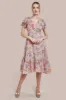 Wrap Flutter Sleeve Floral Midi Dress - Beige by City Goddess sold by Goddiva