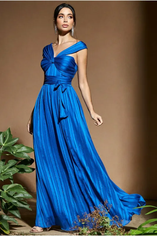 Goddiva Crossover Multiway Maxi Dress - Royal Blue sold by Goddiva