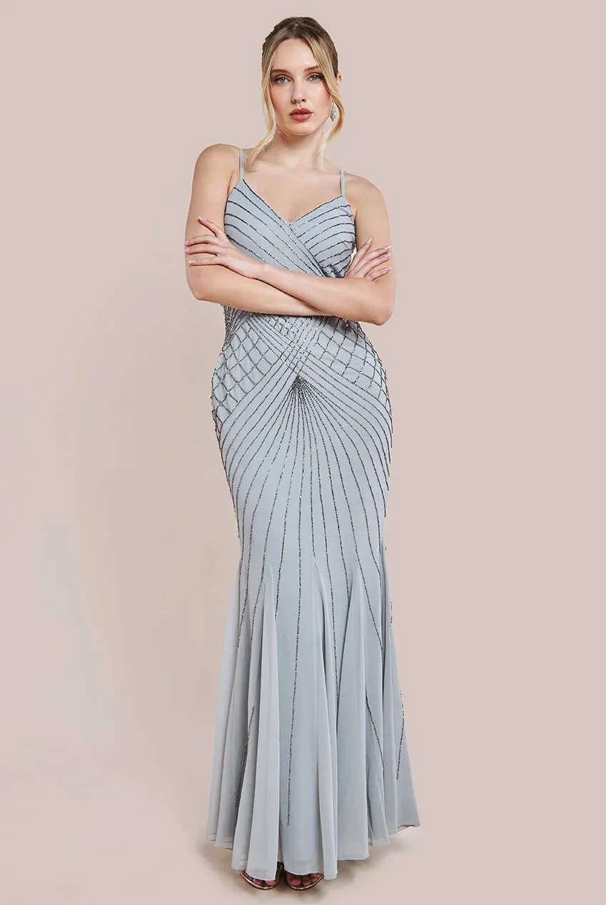 Sleeveless Embellished Maxi Dress - Silver by Goddiva sold by Goddiva product image thumbnail 3