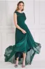 Crochet & Pleated Top High Low Maxi - Emerald by Goddiva sold by Goddiva