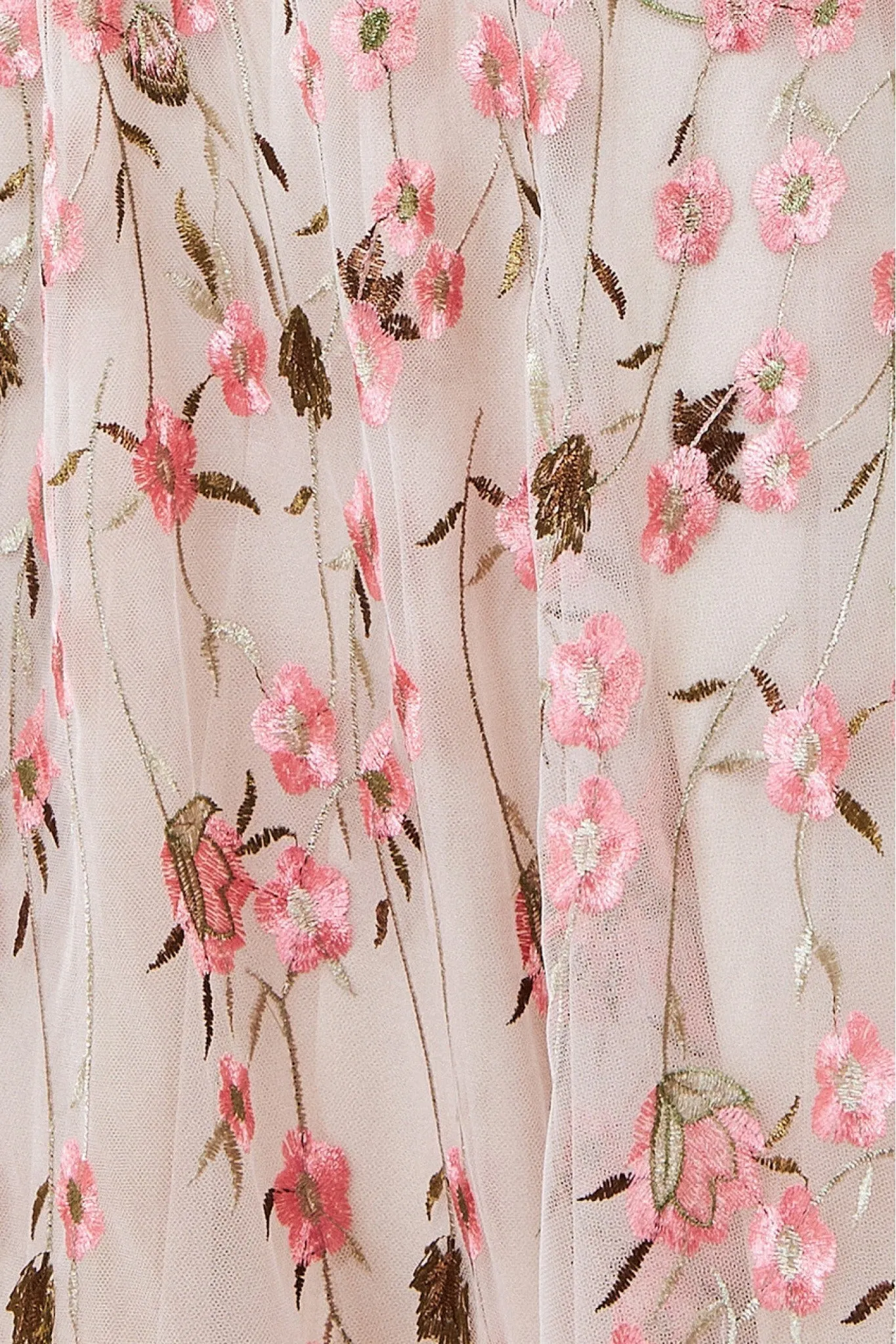 Goddiva Sleeveless Floral Mesh Maxi Dress - Ivory sold by Goddiva product image thumbnail 5