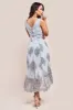 Pleated Satin Bodice High And Low Dress - Grey by Goddiva sold by Goddiva