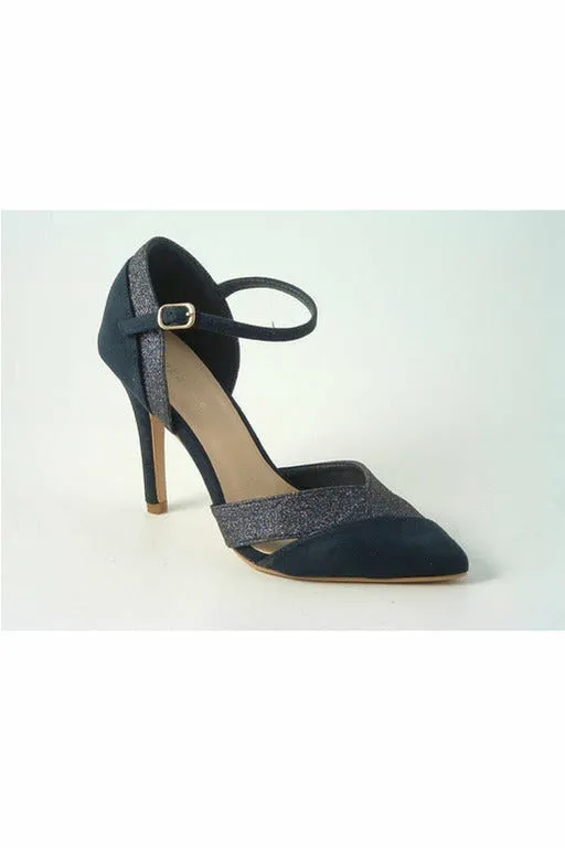Glitz Shoes Roxie Suede N Glitter Dorsey Court Shoe sold by Goddiva product image thumbnail 3