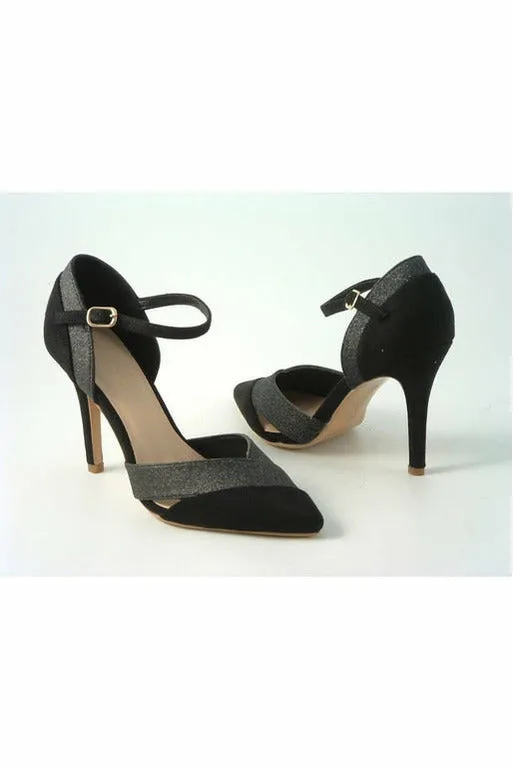 Glitz Shoes Roxie Suede N Glitter Dorsey Court Shoe sold by Goddiva product image thumbnail 5