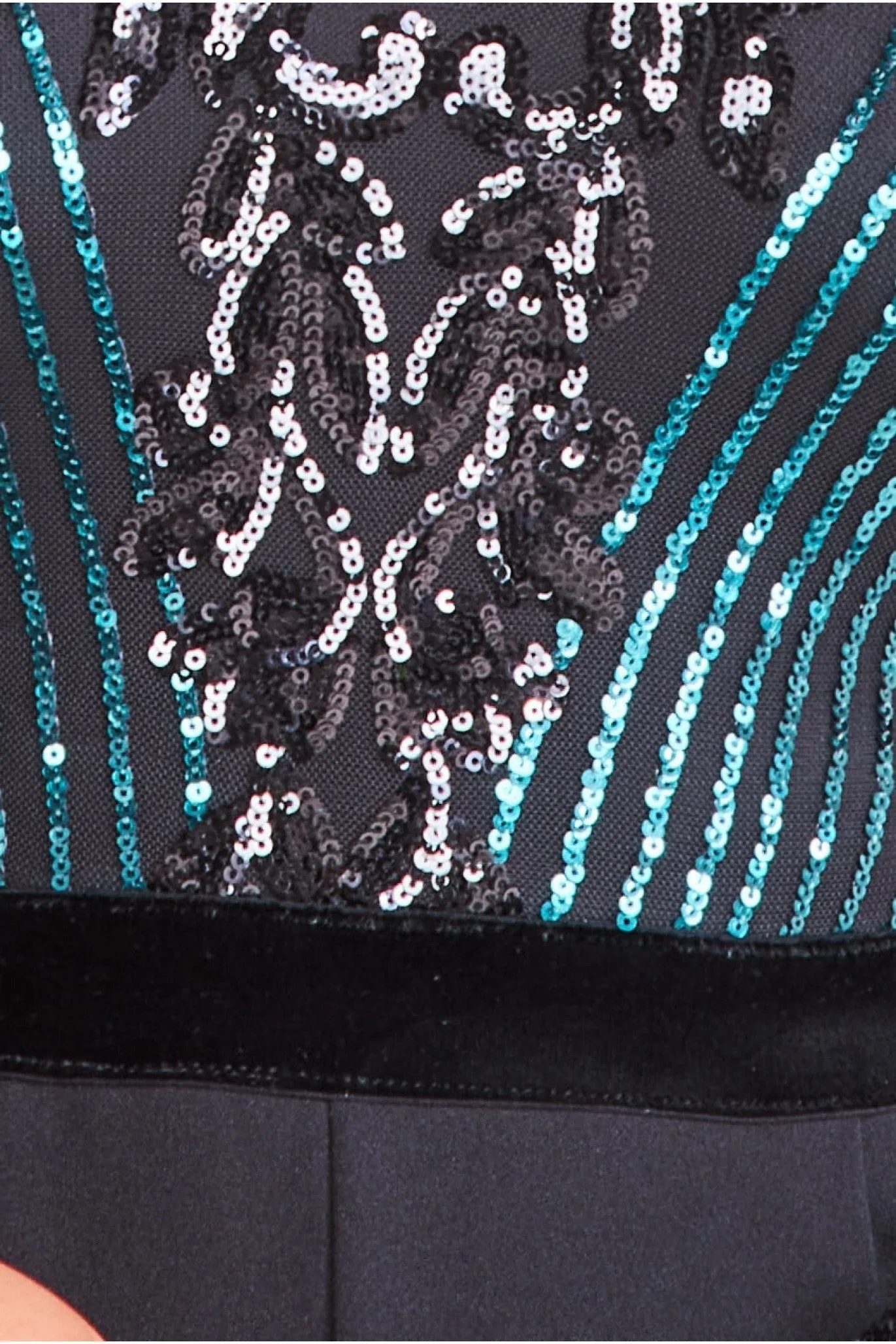 Sequin & Mesh Jumpsuit - Emerald Green by Goddiva Plus sold by Goddiva product image thumbnail 4