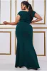 Bardot Pleated Maxi Dress - Emerald by Goddiva Plus sold by Goddiva