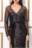 Goddiva Spread On Sequin Maxi Dress With Belt - Black sold by Goddiva