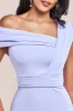 Goddiva One Shoulder Scuba Maxi Dress - Lilac sold by Goddiva