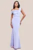 Goddiva One Shoulder Scuba Maxi Dress - Lilac sold by Goddiva