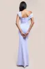 Goddiva One Shoulder Scuba Maxi Dress - Lilac sold by Goddiva