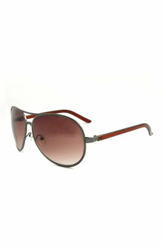 East Village 'jagger' Aviator In Gunmetal & Crystal Brown sold by Goddiva