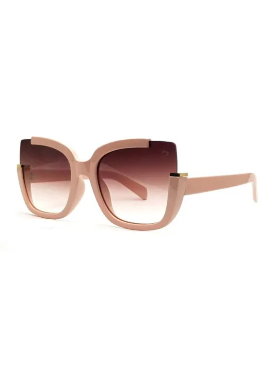 Ruby Rocks Elizabeth Square Sunglasses In Pink sold by Goddiva