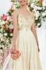 Scallop Lace Chiffon Maxi - Ivory by Goddiva sold by Goddiva