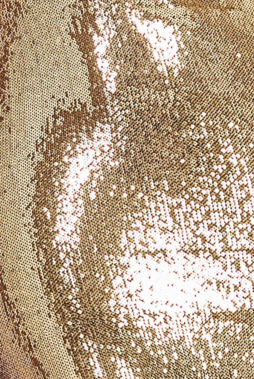 Liquid Sequin Corsage Maxi Dress - Gold by Goddiva sold by Goddiva product image thumbnail 4