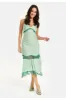 Elegant Green Midi Dress With Lace Details by Liquorish sold by Goddiva