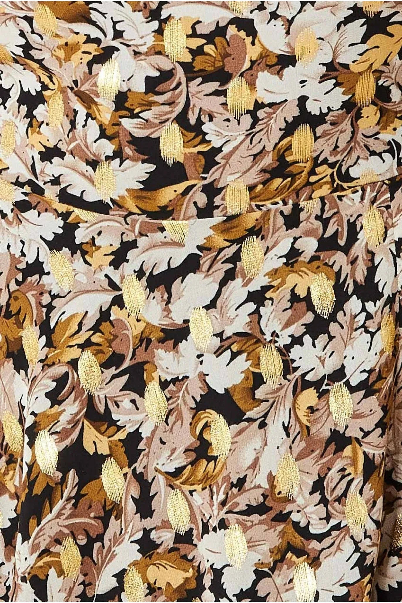 Goddiva Leaf Print Shirred Back Midi Dress - Leaf Print sold by Goddiva product image thumbnail 4