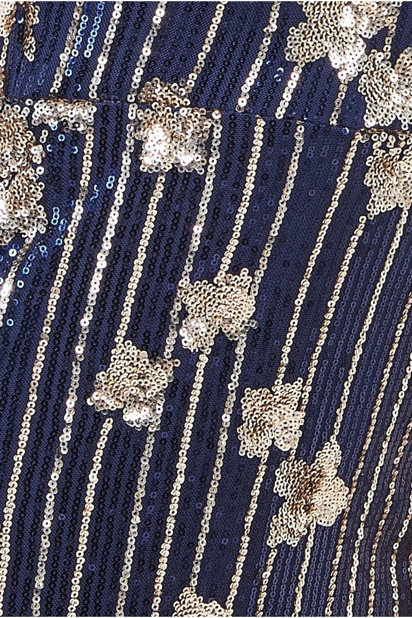 Sequin And Feather Boobtube Maxi - Navy by Goddiva sold by Goddiva product image thumbnail 4