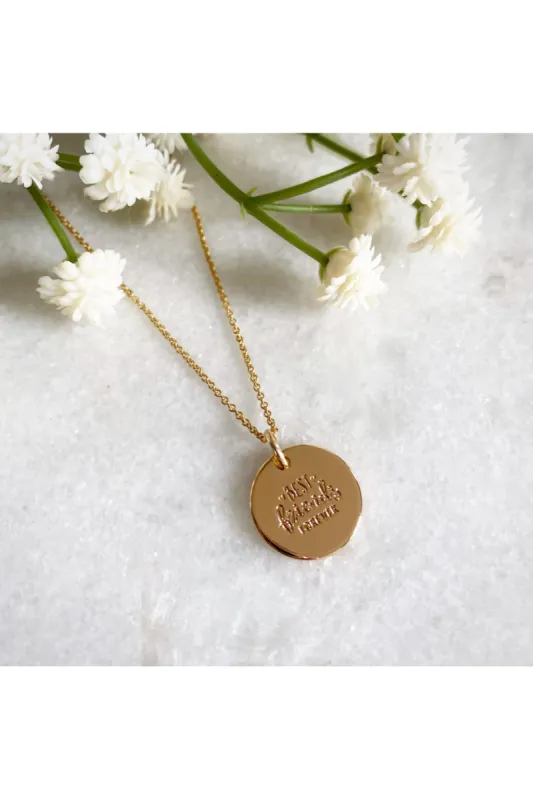 Wisteria London Best Friends Forever Gold Coin Necklace sold by Goddiva