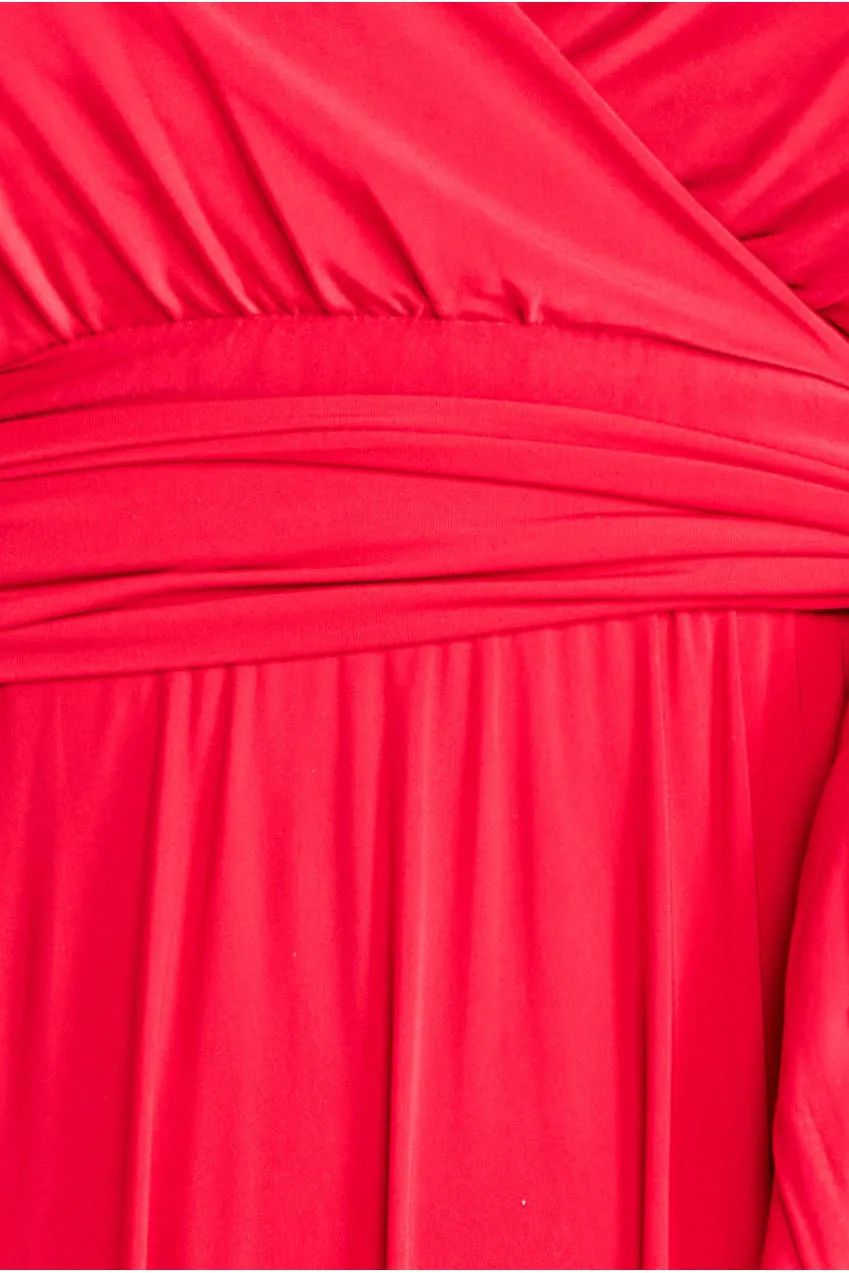 Goddiva Plus Wrap Front Maxi With Flutter Sleeves - Red sold by Goddiva product image thumbnail 4