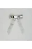 Velvet Bow Hair Clip In Grey With Jewels by QueenMee Accessories sold by Goddiva