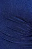 Open Back One Sleeve Lurex Midi - Royal Blue by Goddiva sold by Goddiva