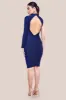 Open Back One Sleeve Lurex Midi - Royal Blue by Goddiva sold by Goddiva