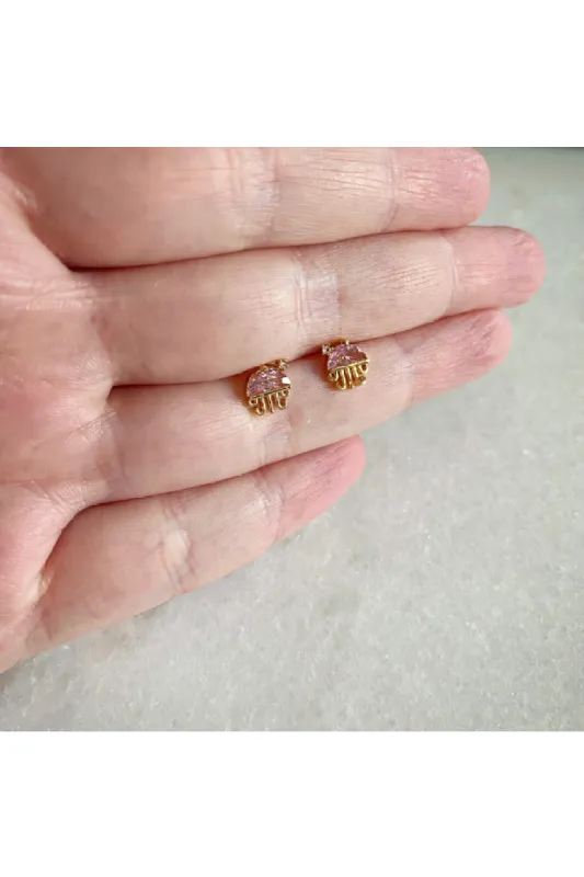 Wisteria London Dainty Jellyfish Stud Earrings sold by Goddiva