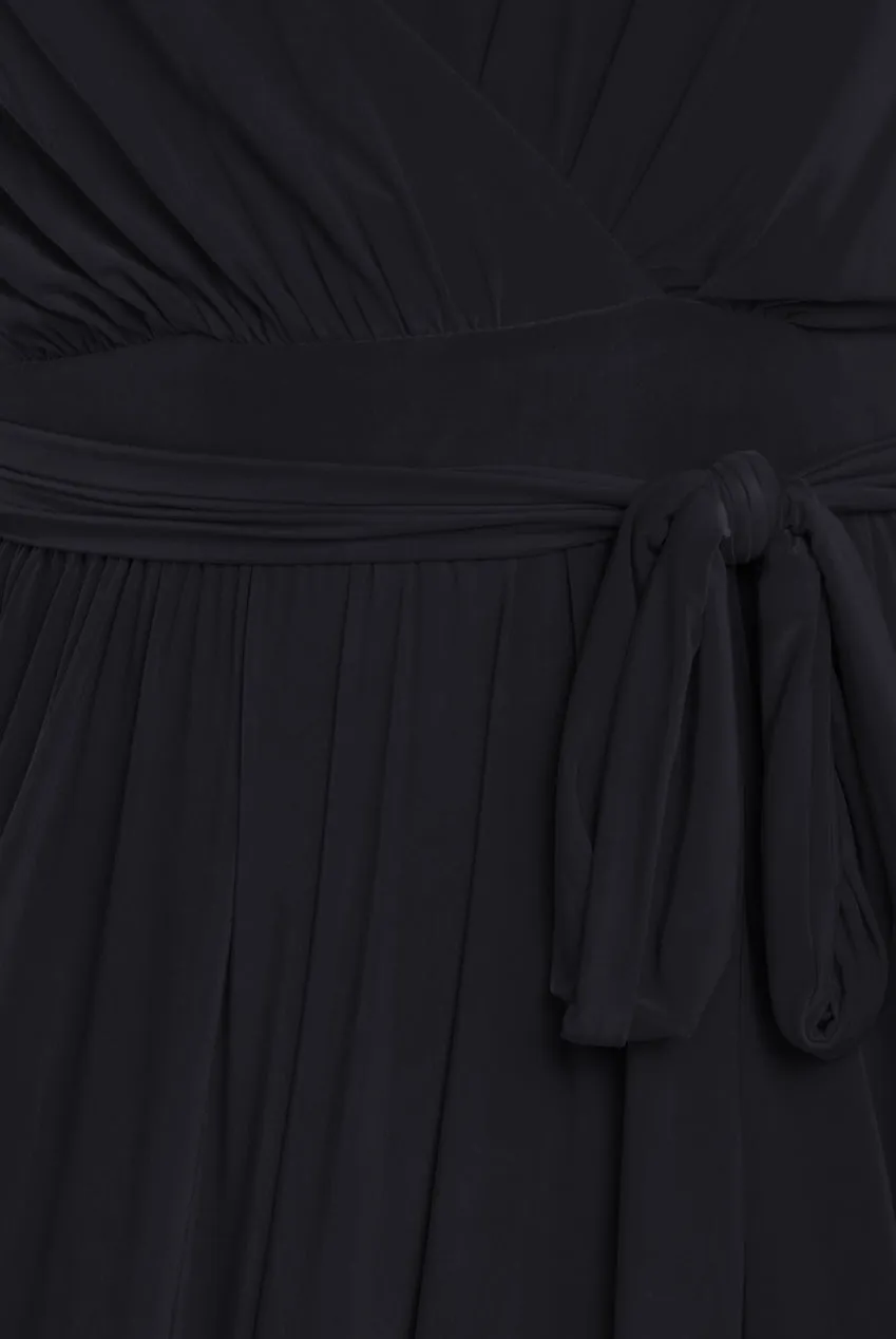 Wrap Front Maxi With Flutter Sleeves - Black by Goddiva sold by Goddiva product image thumbnail 4