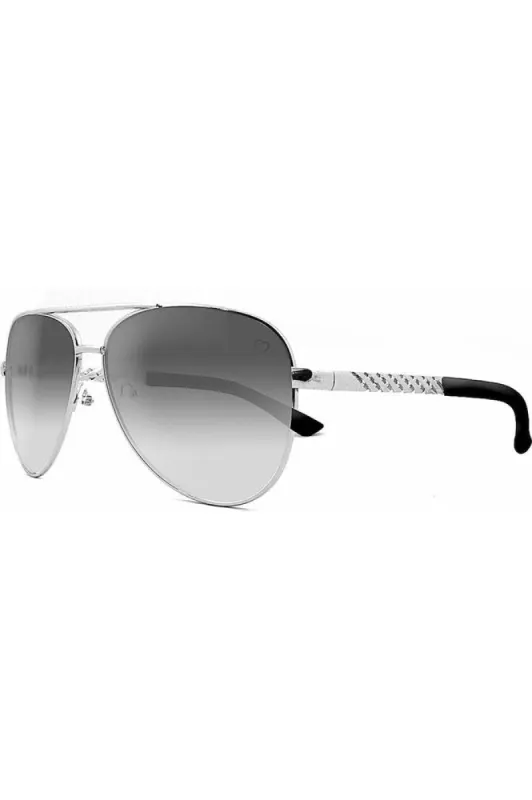 Ruby Rocks Metal Dominica Aviator Sunglasses With Embossed Temple In Silver sold by Goddiva