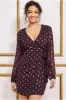 Wrap Over Sequin Mini Dress - Wine by Goddiva sold by Goddiva